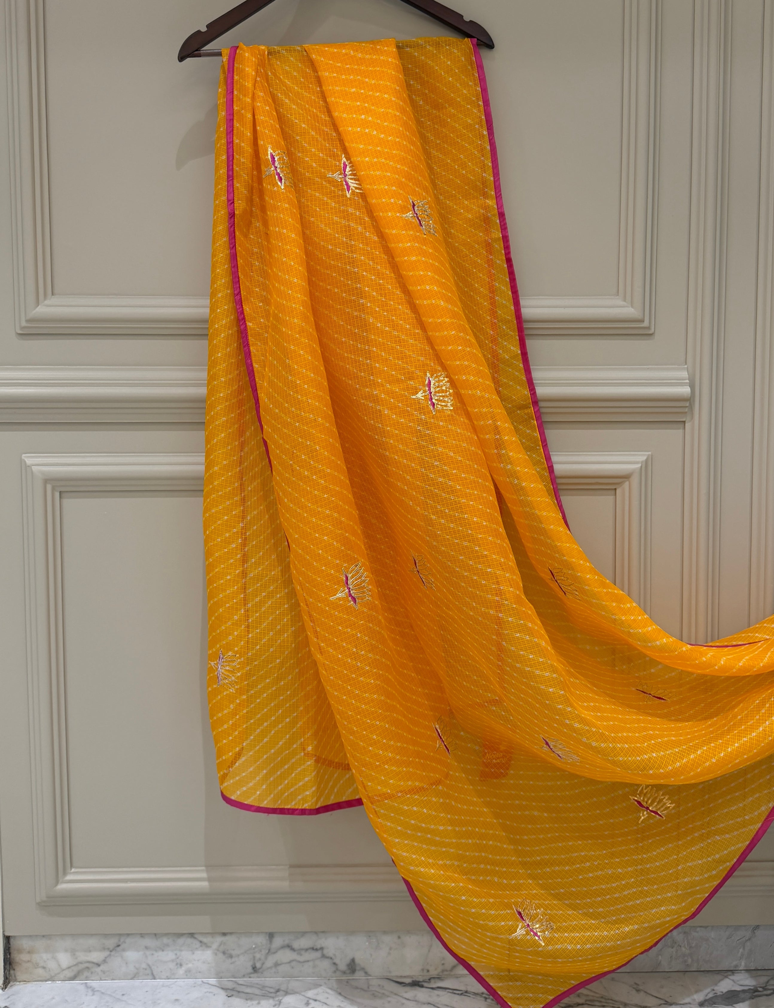The Haldi Gulabi Leheriya Chunari