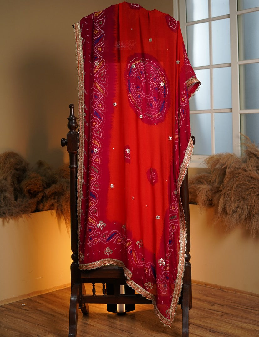The Medallion Bandhej Odhni
